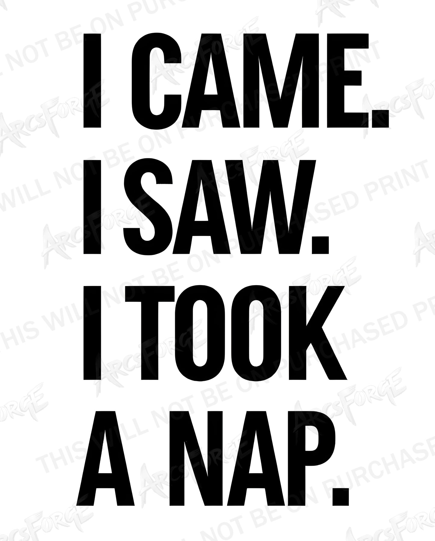 I Came I Saw I Took a Nap
