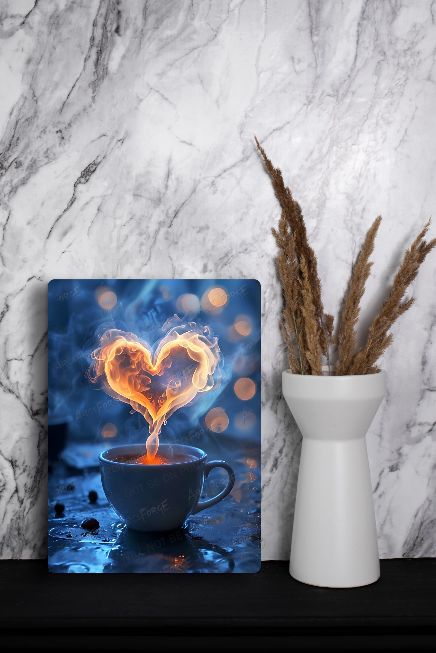 Good Morning Coffee Wall Art – Hearts 8x10 HD Metal Print Café Kitchen Gift