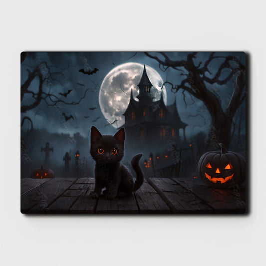 Haunting Halloween Night Full Moon Gothic House