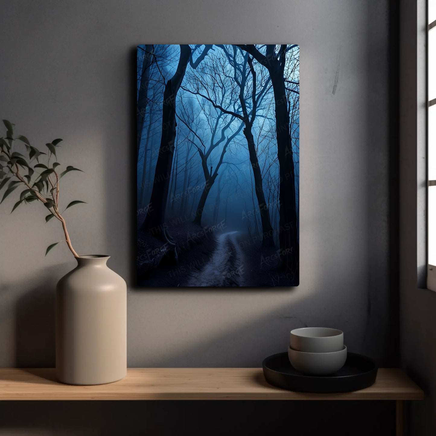 Mystical Dark Forest HD Metal Print Darkness Nature Landscape Wall Art 12x18