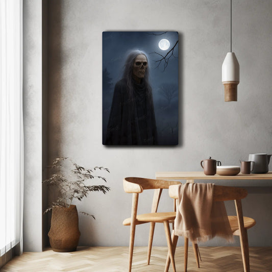 Spooky Halloween Ghoul in the Night HD Metal Wall Art – Dark Horror Poster 12x18