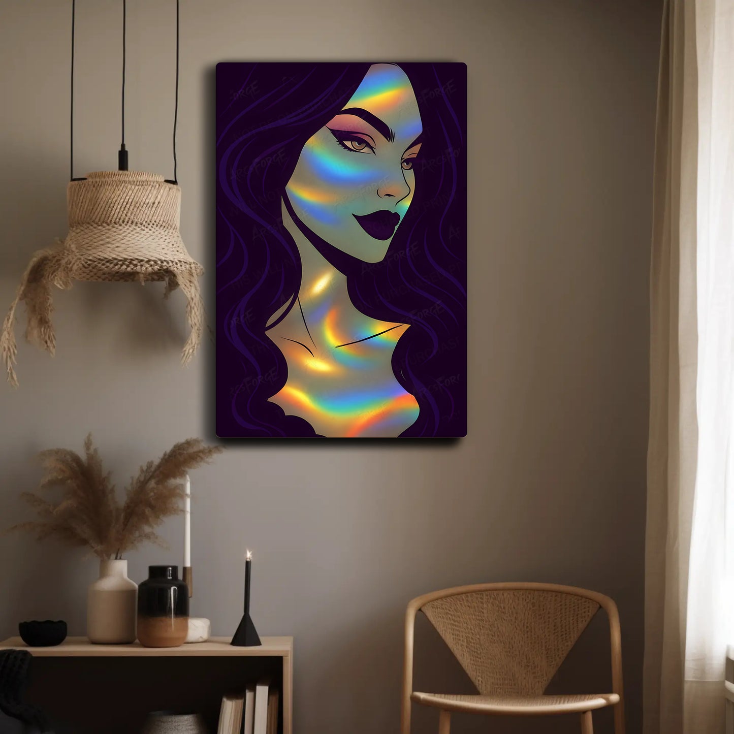 Young Woman Make Up Lips Vibrant Colors HD Metal Wall Art – Abstract Poster 12x18