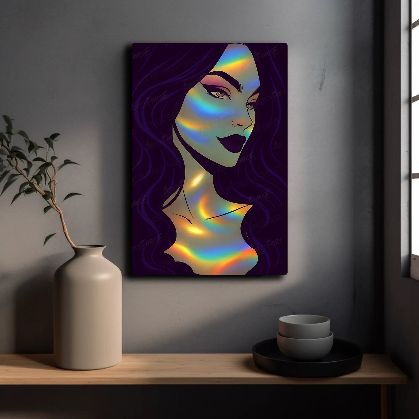 Young Woman Make Up Lips Vibrant Colors HD Metal Wall Art – Abstract Poster 12x18