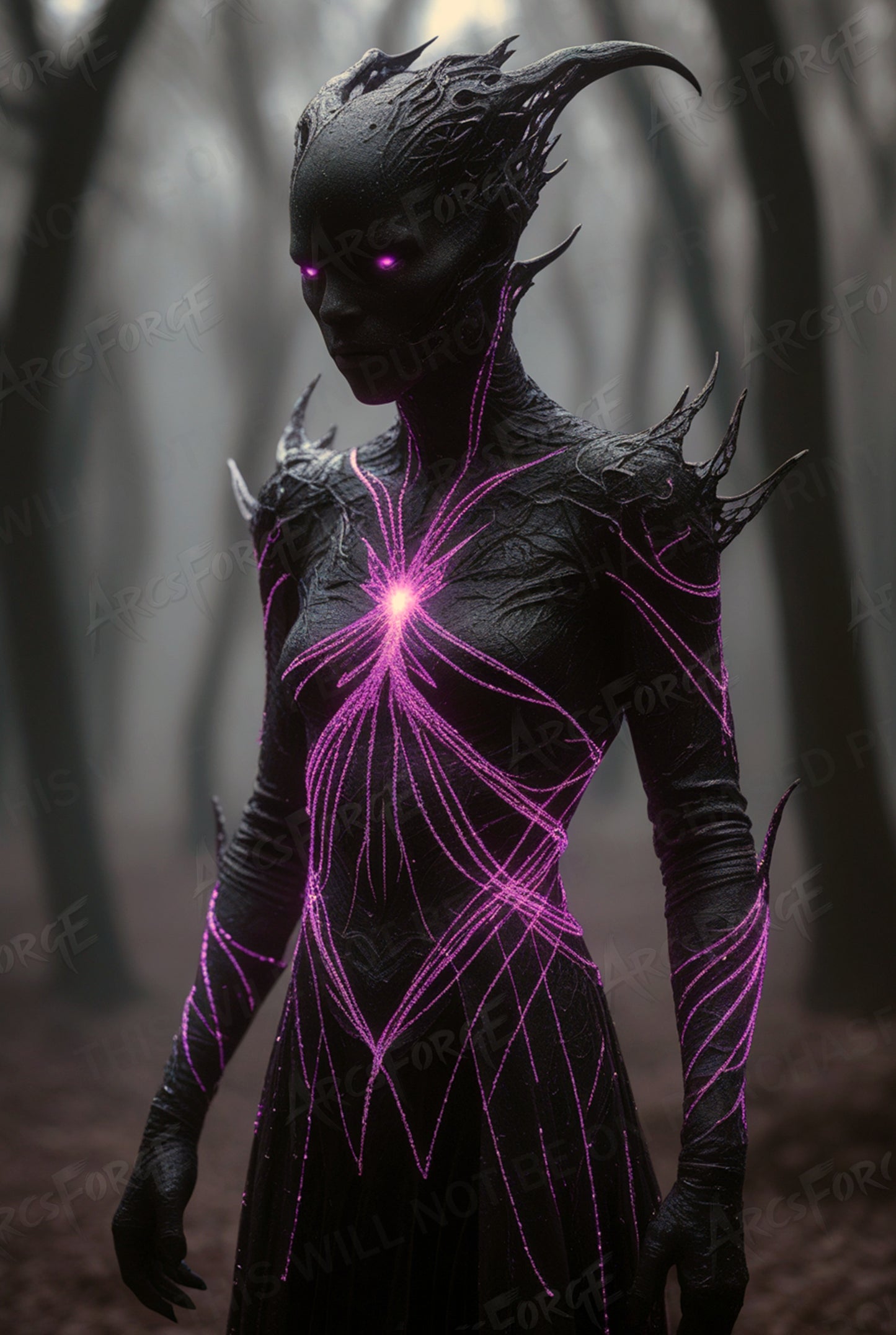 They’re Watching in the Woods – Spooky Alien Metal Print