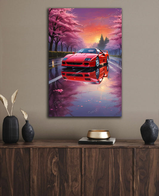 Red Ferrari F50 HD Metal Wall Art