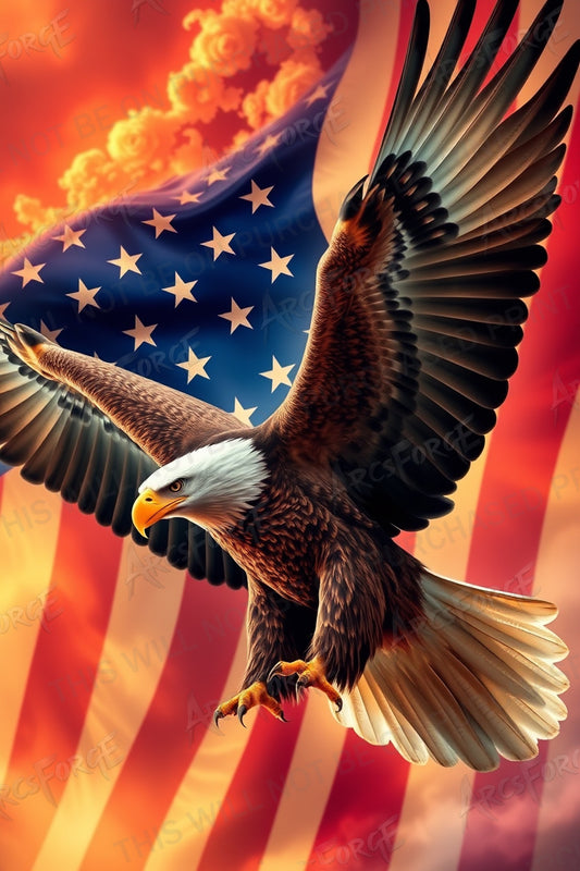 4th of July American Eagle Flag