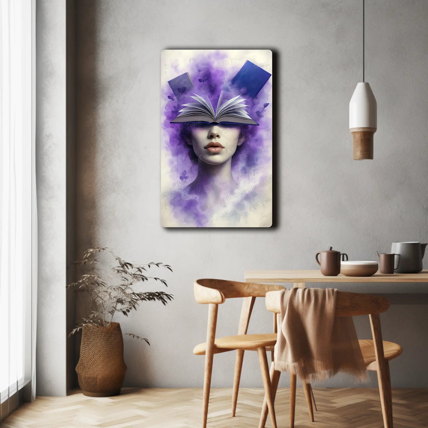 Book Lover Purple Smoke Flowers HD Metal Wall Art – Office Girl Poster 12x18