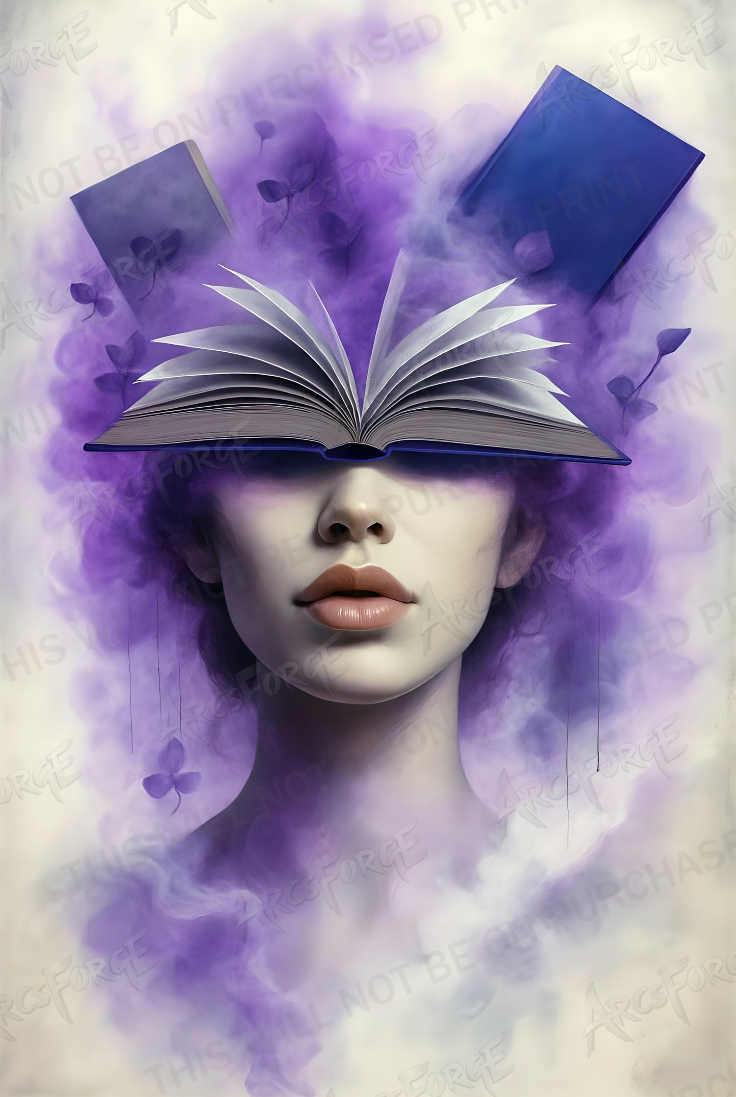 Book Lover Purple Smoke Flowers HD Metal Wall Art – Office Girl Poster 12x18