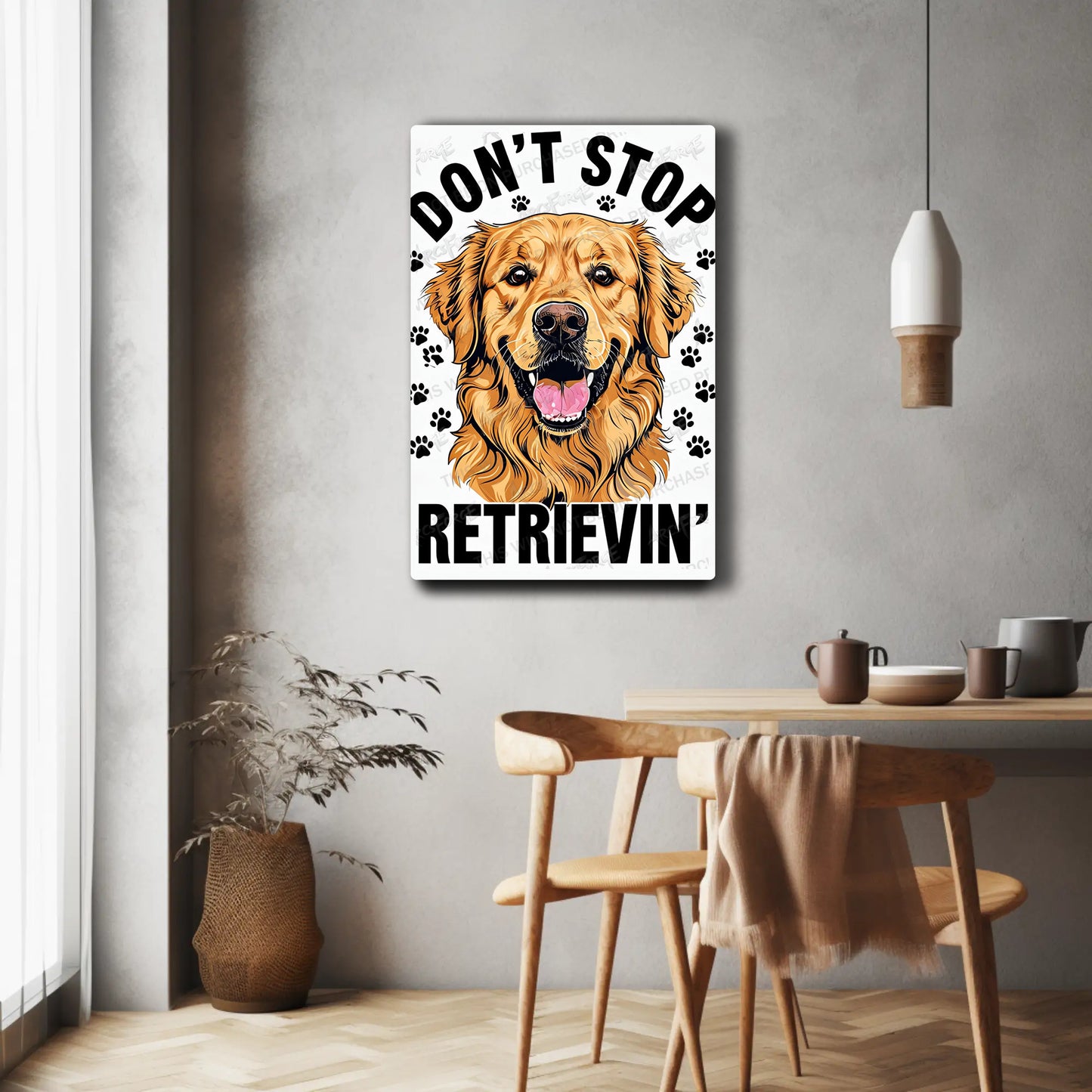 Don’t Stop Retrievin Golden Retriever HD Metal Wall Art – Dog Fans Poster 12x18