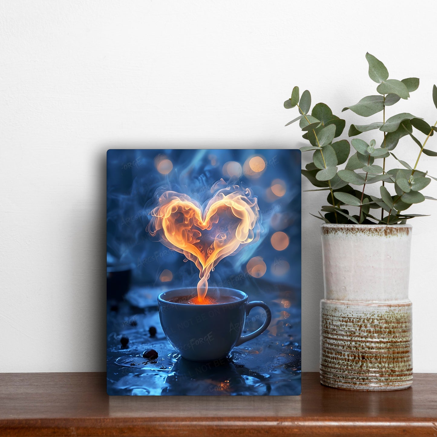 Good Morning Coffee Wall Art – Hearts 8x10 HD Metal Print Café Kitchen Gift