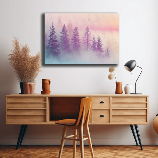 Misty Evergreen Forest Landscape