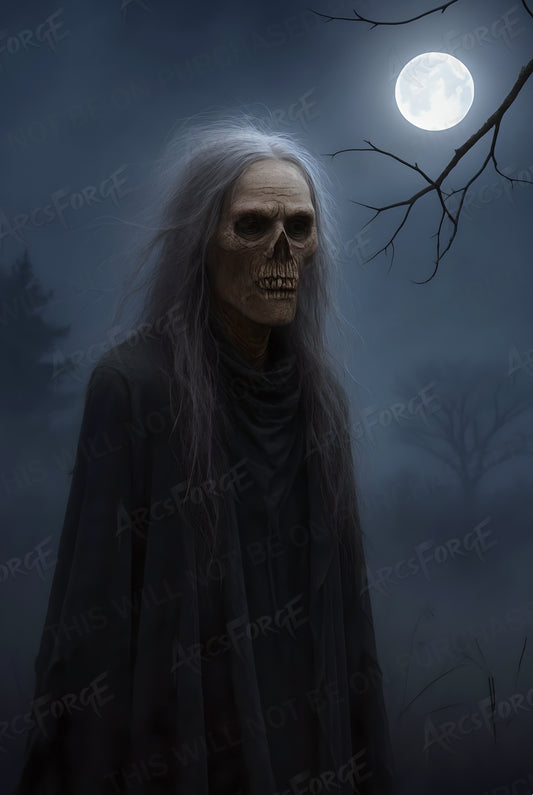 Spooky Halloween Ghoul in the Night HD Metal Wall Art – Dark Horror Poster 12x18