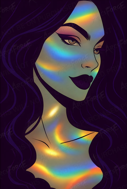 Young Woman Make Up Lips Vibrant Colors HD Metal Wall Art – Abstract Poster 12x18