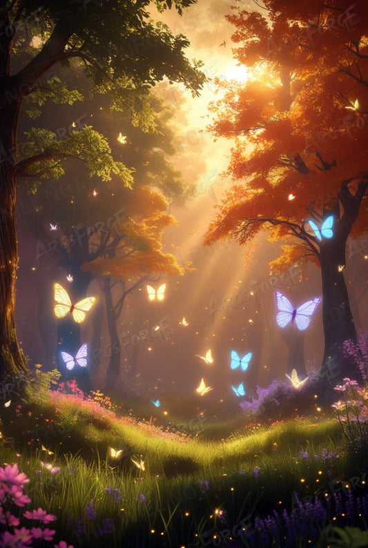 Where Magic Flutters – Forest Butterflies Metal Poster