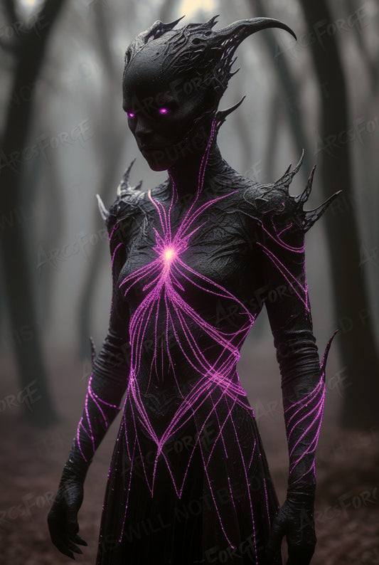 They’re Watching in the Woods – Spooky Alien Metal Print
