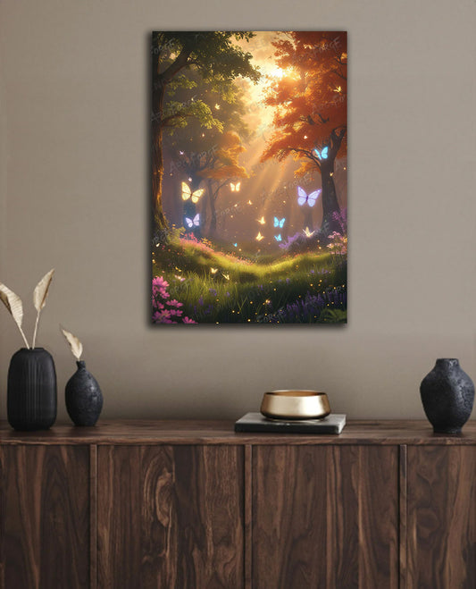 Where Magic Flutters – Forest Butterflies Metal Poster