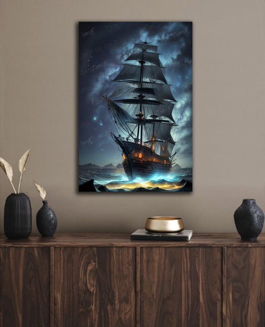 Ship Sail Night Sky HD