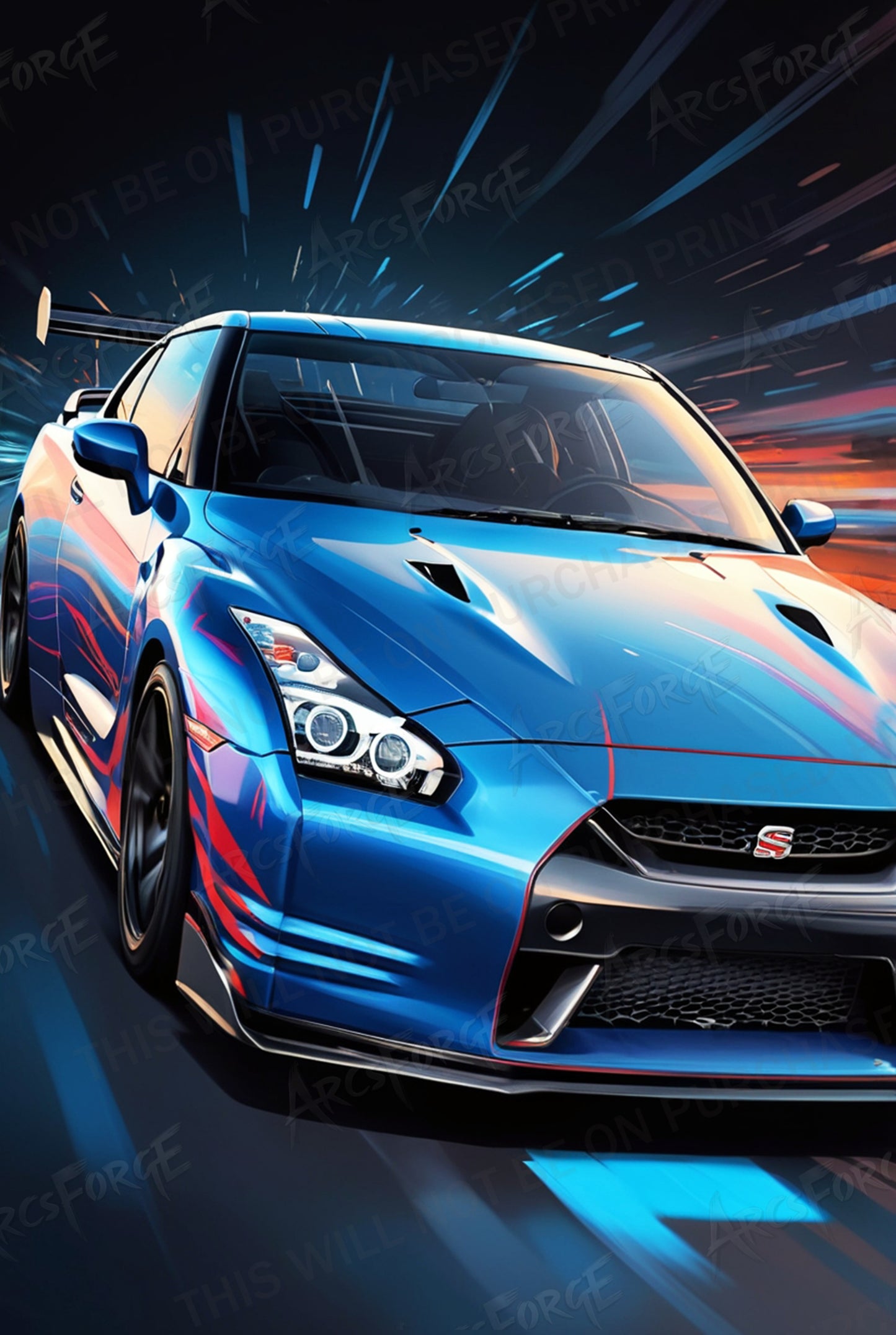 Nissan GTR Paint Illustration