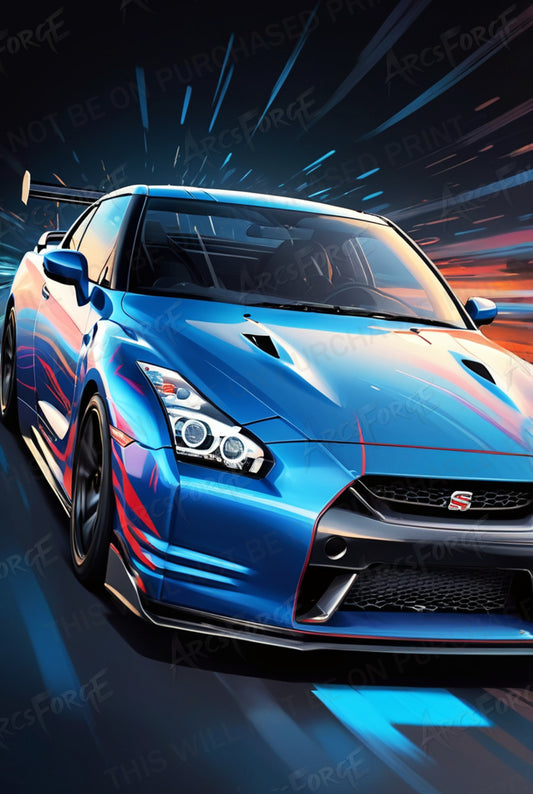 Nissan GTR Paint Illustration